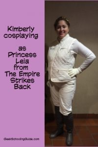 about geek schooling - kimberly cosplaying as princess leia